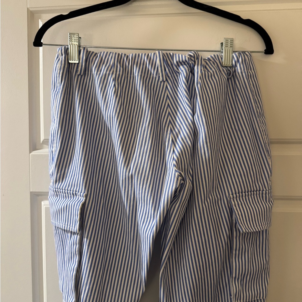Miaou Striped Blue and White Straight Leg Pants - Picture 7 of 8
